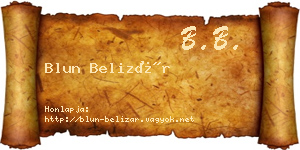 Blun Belizár névjegykártya